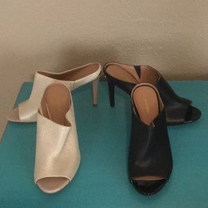 Calvin Klein high heel peep toe mule Nola